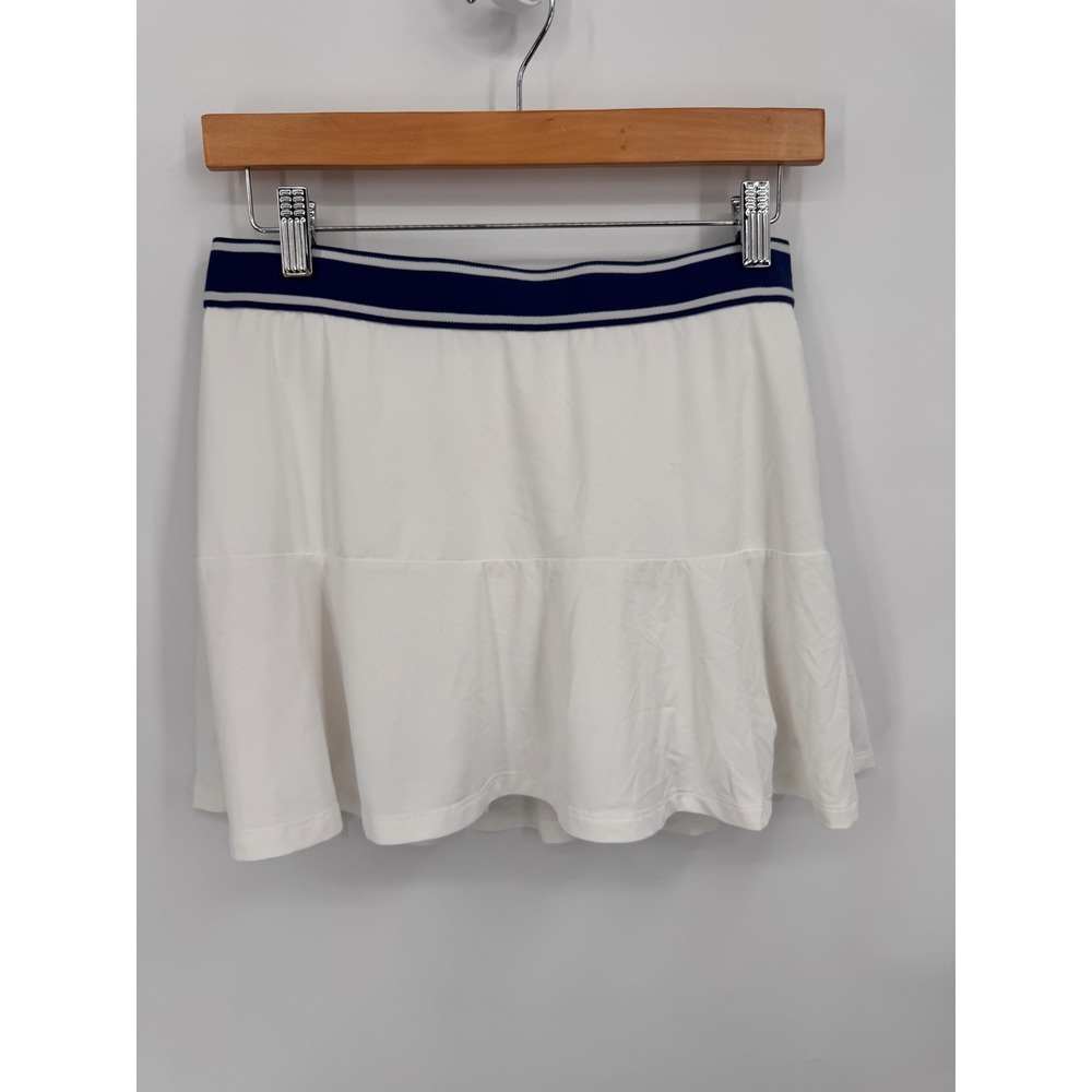 Peter Millar Skort Women M White Navy Striped Waistband UPF 50+ Athletic